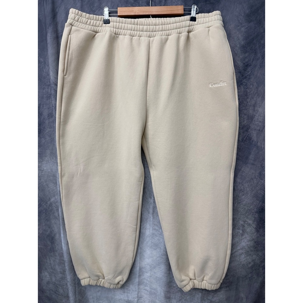Comfrt Signature Sweatpants 3XL Cream Beige Fleece Joggers Oversized RN170537